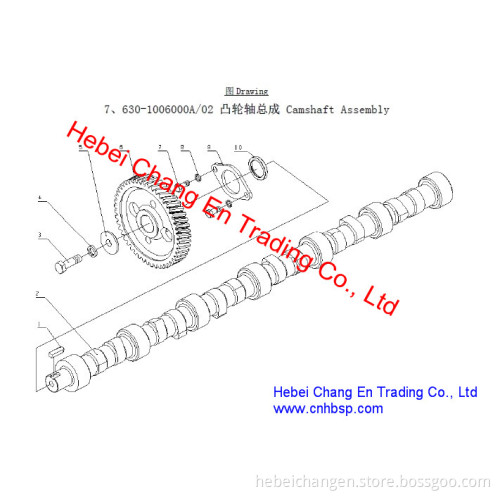 Engine Part Camshaft Assembly Yc6j190-20 for Chang an Bus Sc6910